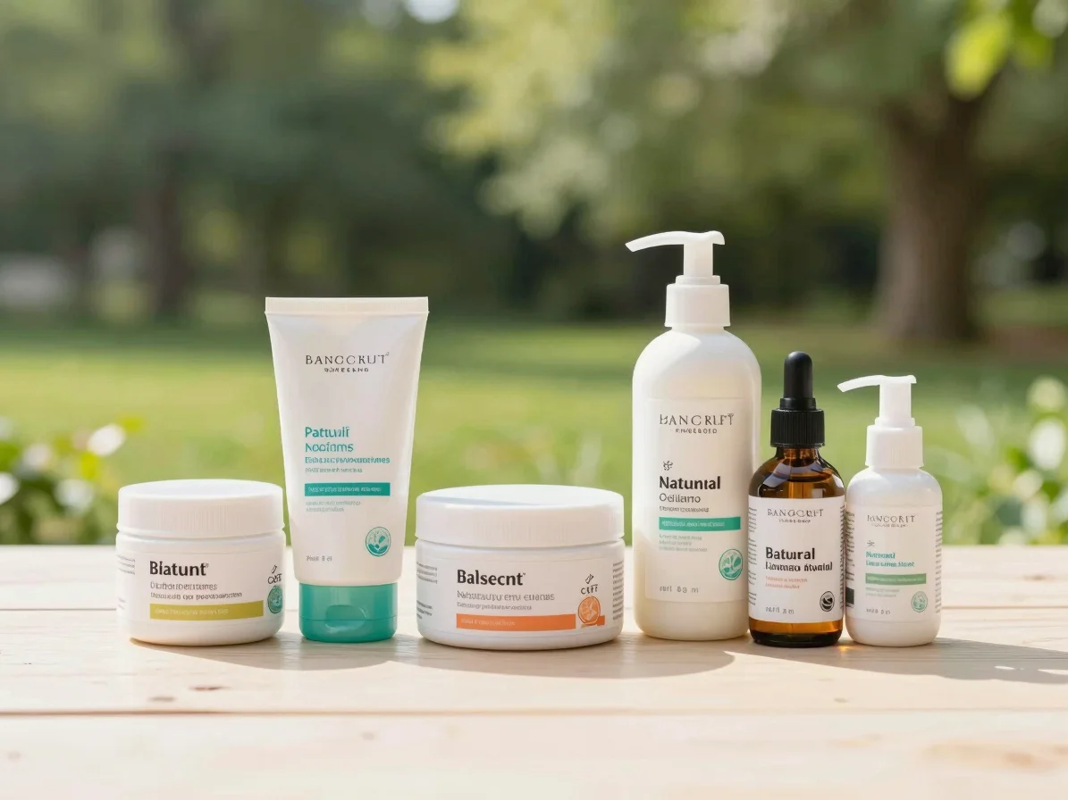 Pet grooming essentials and natural care products on a bright cle